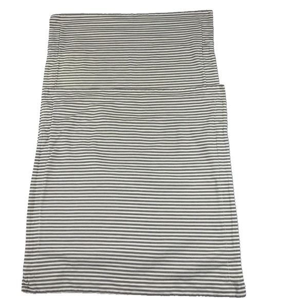 Pottery Barn Pillow Shams Euro Size Striped Woven 28"x 29.5" Set of 2 Green - Picture 1 of 8
